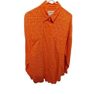New Hero oversized buttondown  lace back size medium made in USA